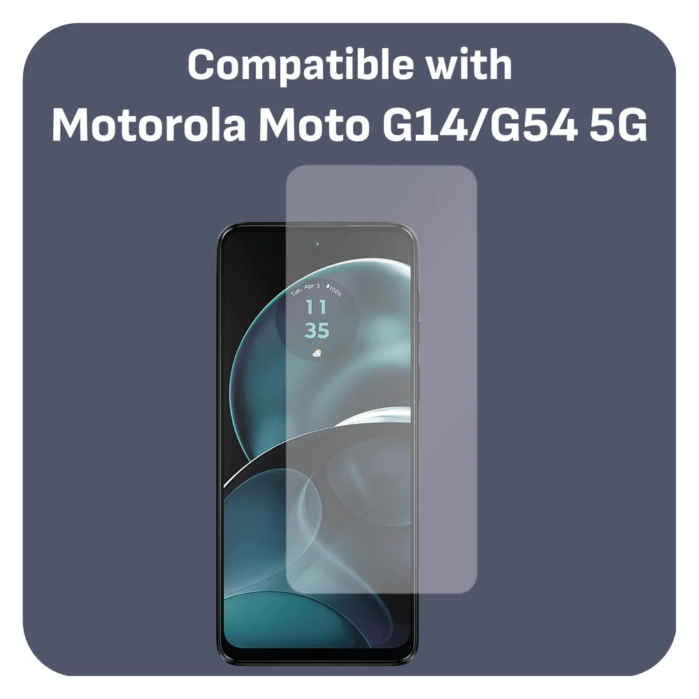 Cazy Schutzglass Kompatibel mit Motorola Moto G14/G54 5G Tempered Glass Hülle Kompatibel - Transparant