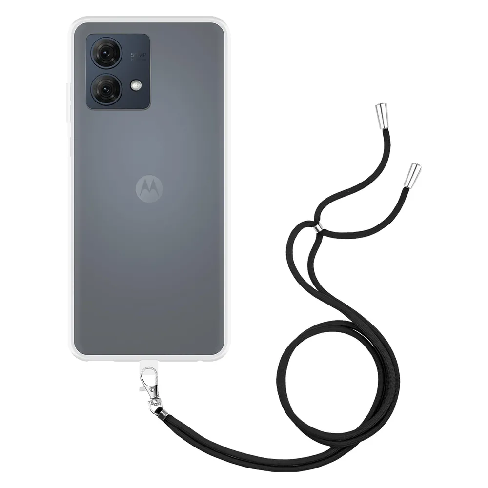 Cazy Handykette Hülle Kompatibel mit Motorola Moto G84 5G - Silikon Handyhülle mit Band Necklace Hülle -