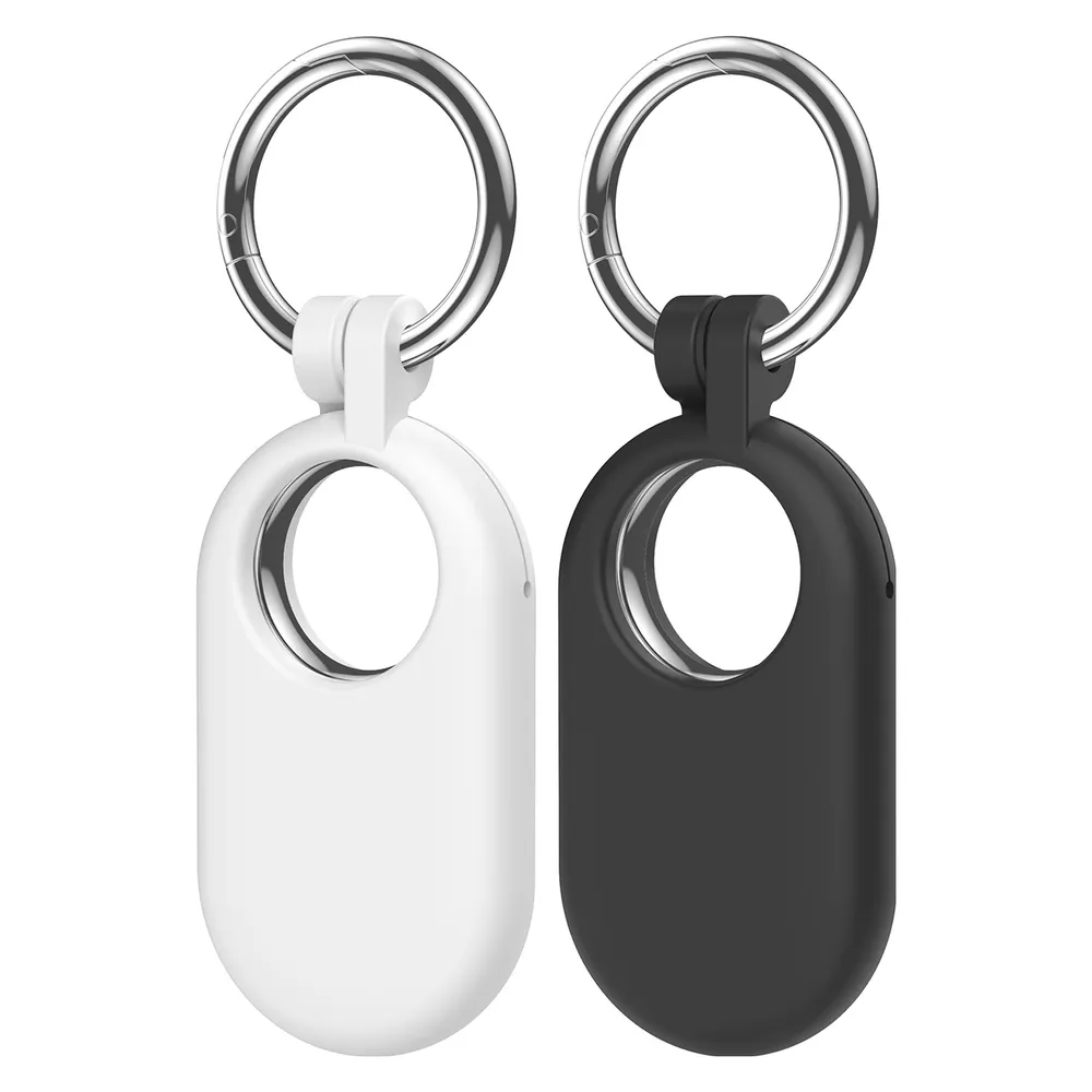 Cazy Silikon Hülle Kompatibel mit Samsung SmartTag2 - Schwarz/Weiss - 2 Stück