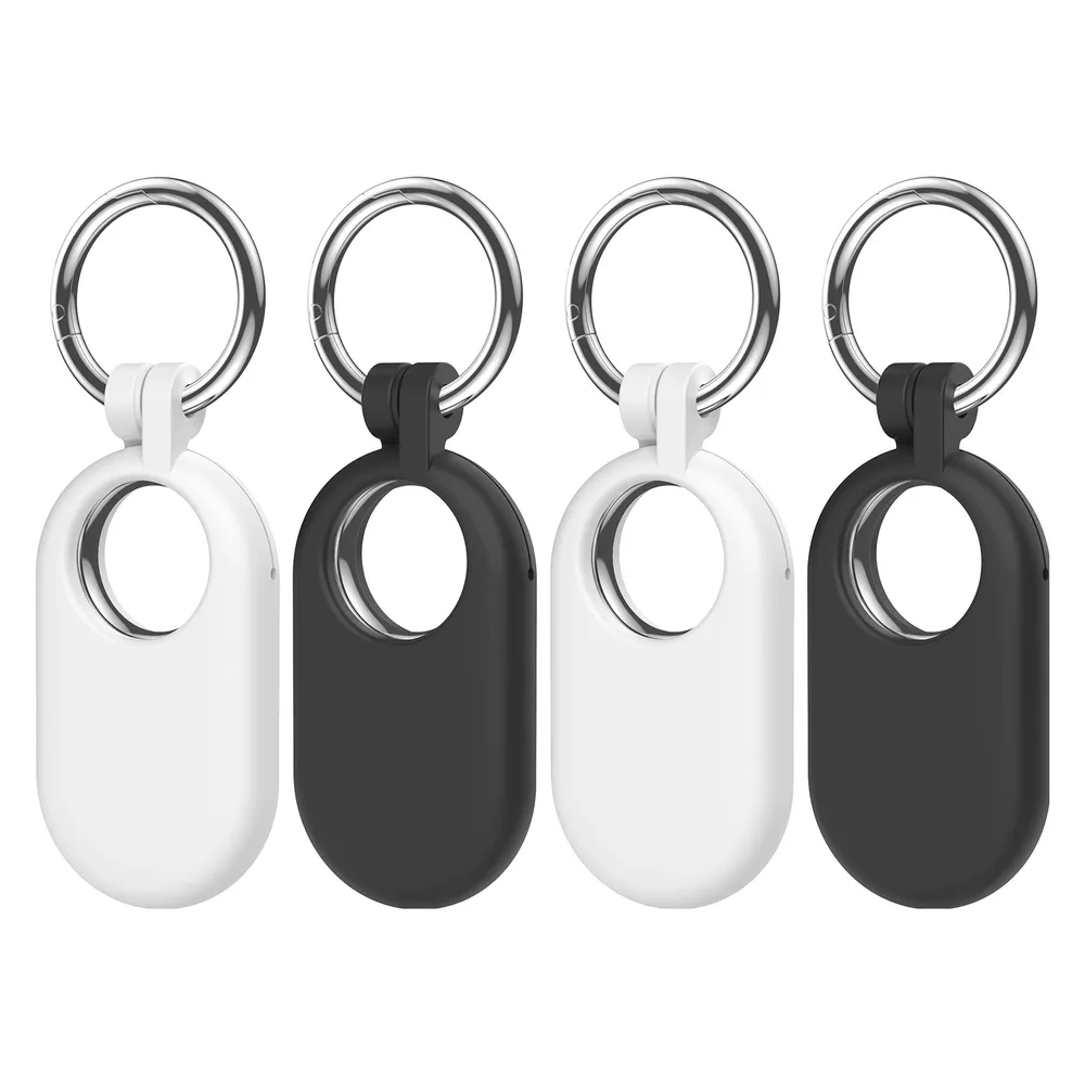 Cazy Silikon Hülle Kompatibel mit Samsung SmartTag2 - Schwarz/Weiss - 4 Stück