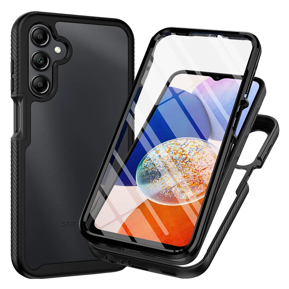 Cazy Schutzhülle Kompatibel mit Samsung Galaxy A15 / A15 5G - 360 Grad hulle mit Eingebautem Folien -