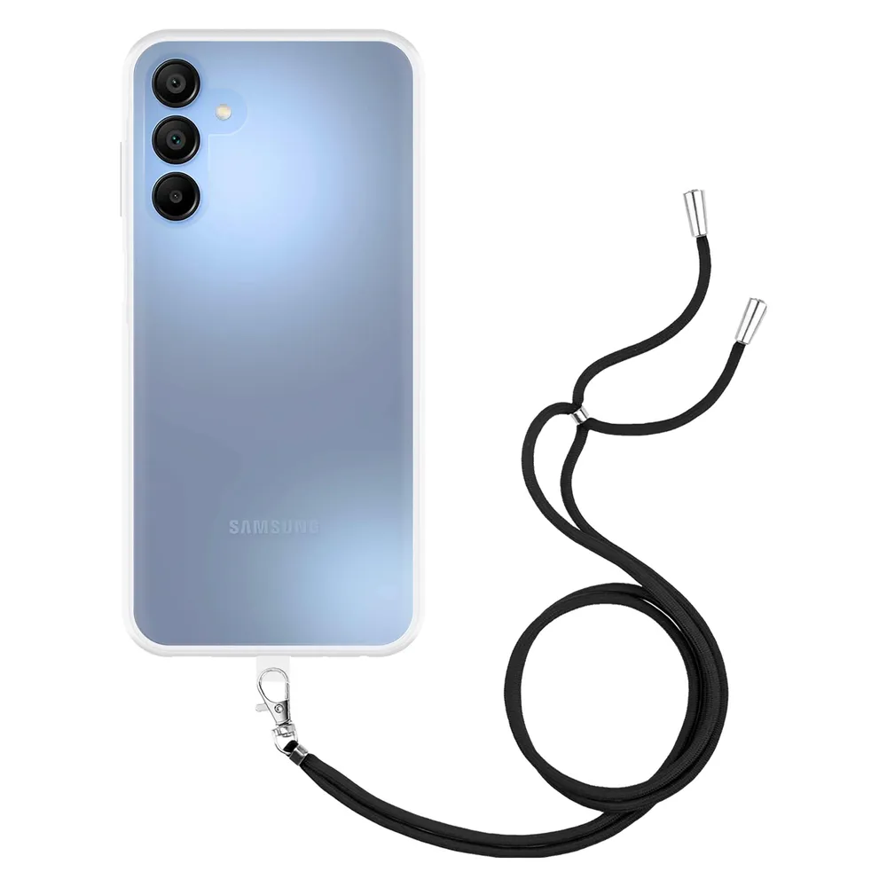 Cazy Handykette Hülle Kompatibel mit Samsung Galaxy A15 / A15 5G - Silikon Handyhülle mit Band Necklace