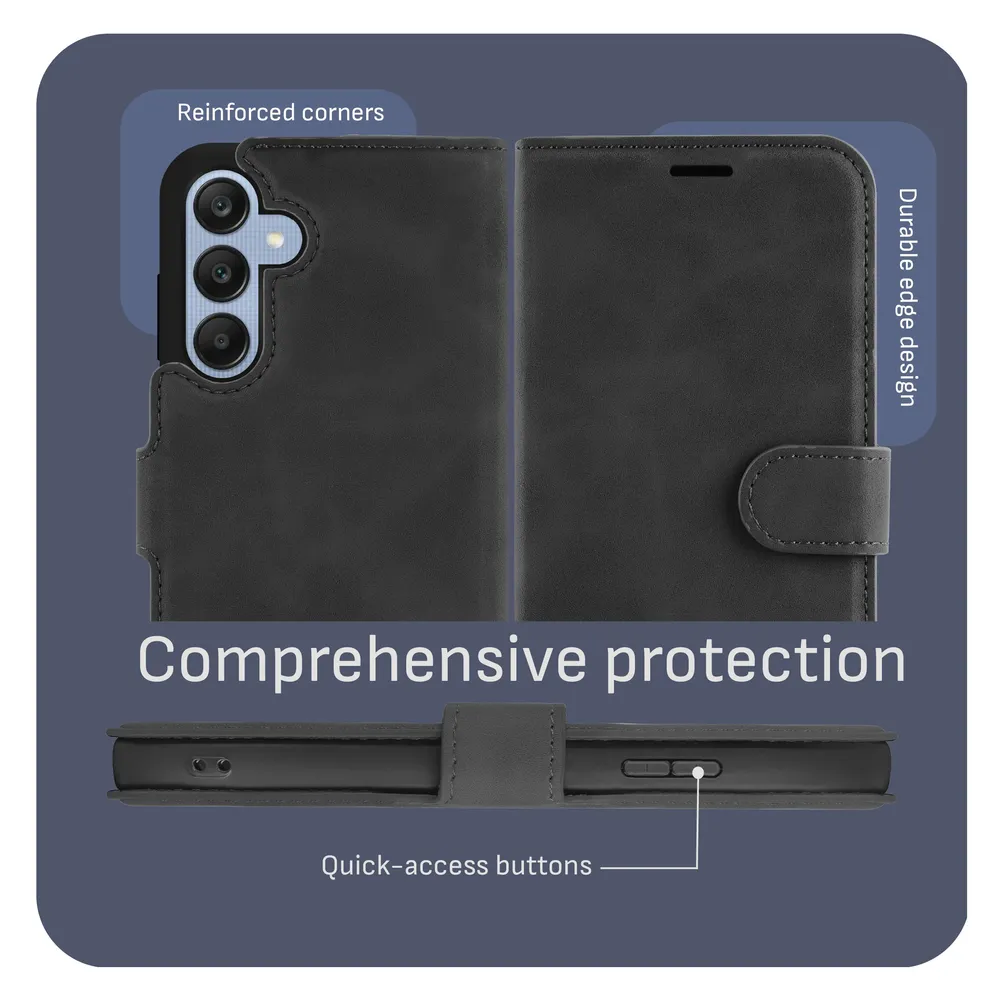 Cazy Premium-Geldbörsen-Etui für Samsung Galaxy A25, Magnetisches Geldbörsen-Etui, Kartenfächer, Ständer (Samsung Galaxy A25)