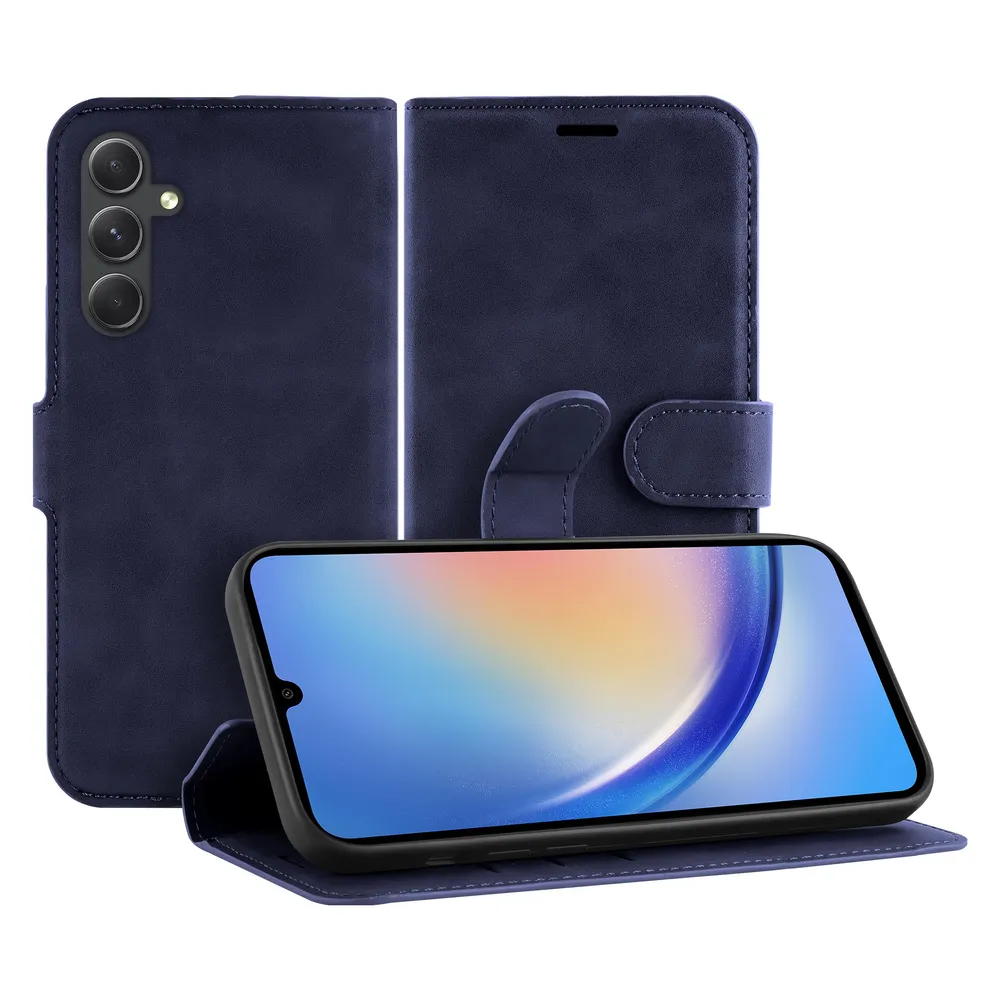 Cazy Premium-Geldbörsen-Etui für Samsung Galaxy A34, Magnetisches Geldbörsen-Etui, Kartenfächer, Ständer
