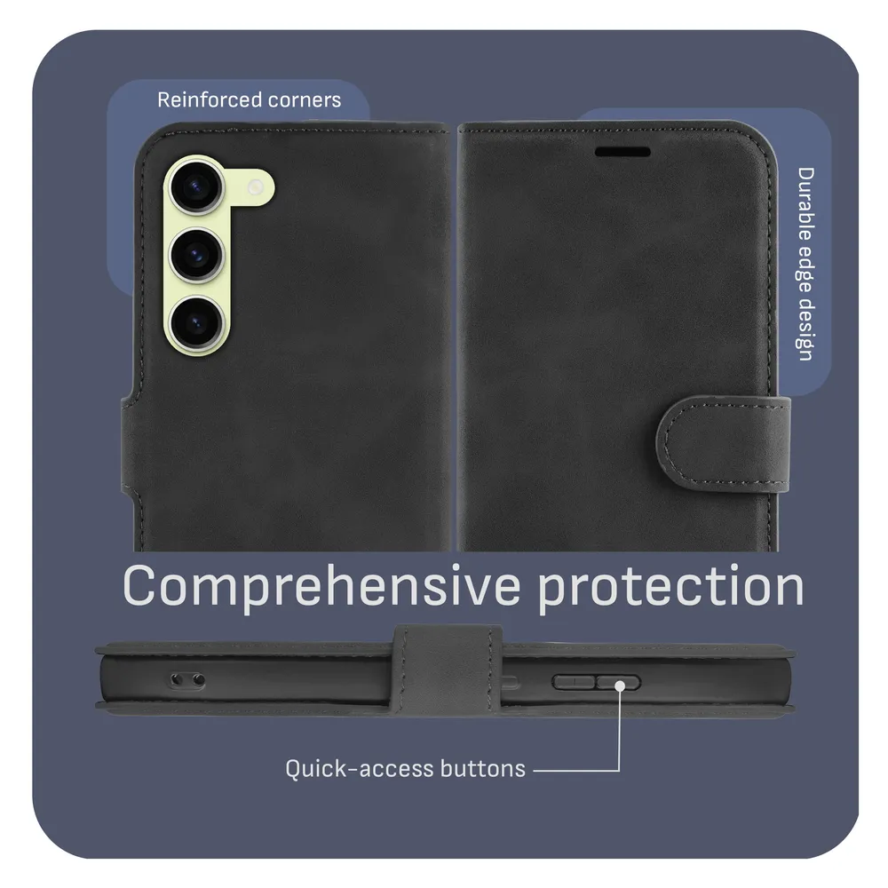 Cazy Premium-Geldbörsen-Etui für Samsung Galaxy S23, Magnetisches Geldbörsen-Etui, Kartenfächer, Ständer