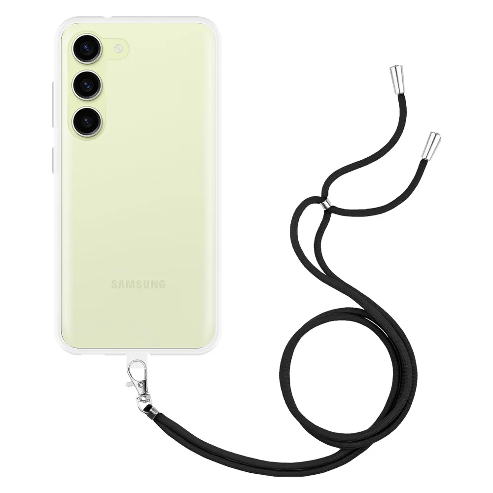 Cazy Handykette Hülle Kompatibel mit Samsung Galaxy S23 - Silikon Handyhülle mit Band Necklace Hülle -
