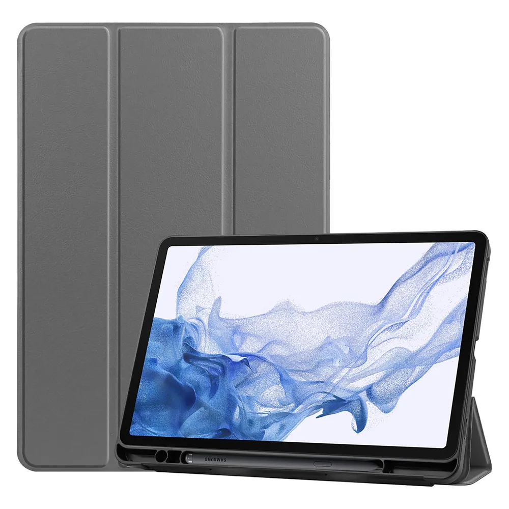 Cazy Premium Smart Hülle Kompatibel mit Samsung Galaxy Tab S8 - Schutz Etui Hülle mit Stifthalter -