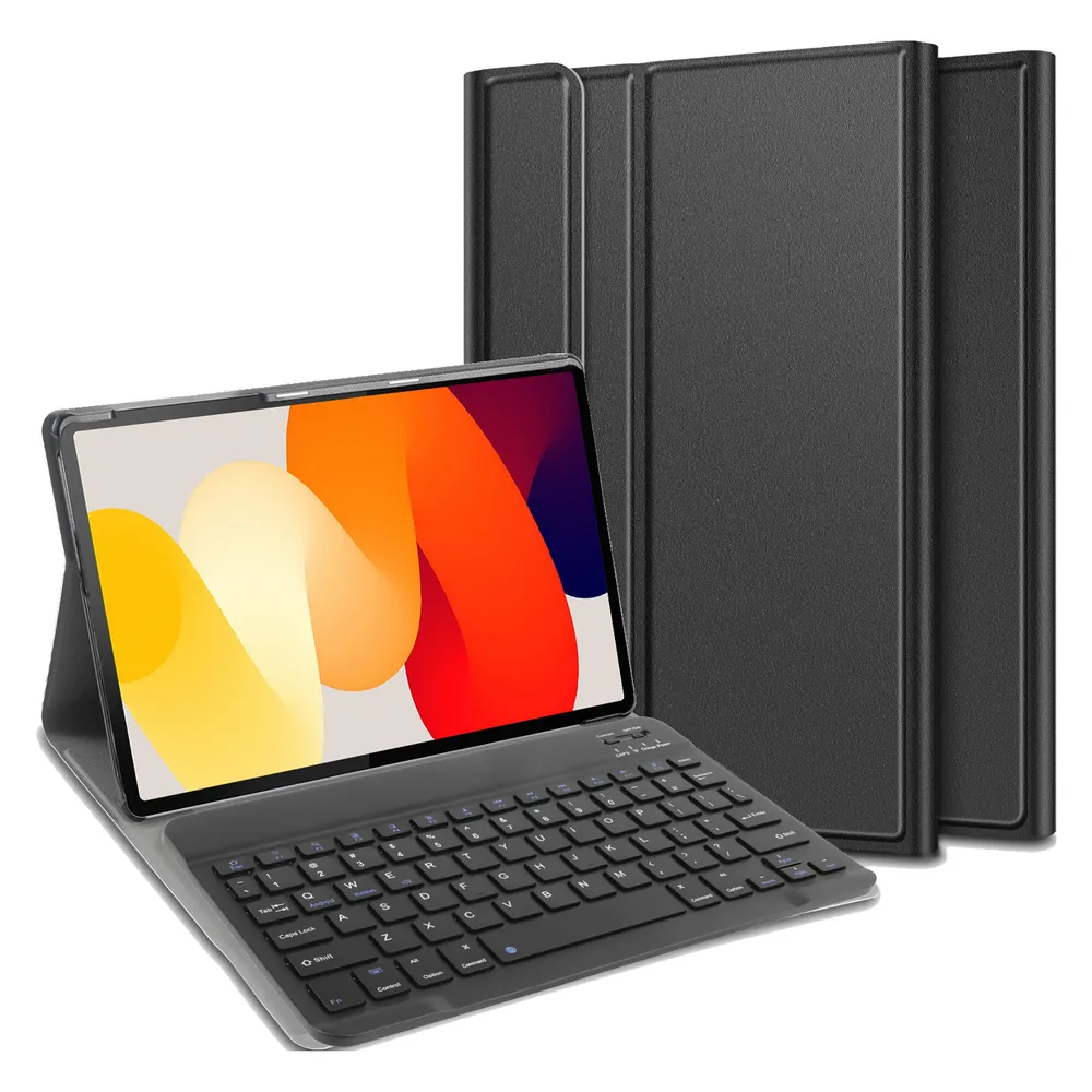 Cazy Tastatur Hülle Kompatibel mit Xiaomi Redmi Pad SE - Schutz Etui mit magnetisch Abnehmbarer Tastatur (US, Xiaomi Redmi Pad SE)