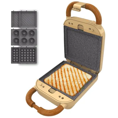 Sandwichtoaster Cecotec Rock'nToast Retro One Yellow 700W 3 austauschbare Platten