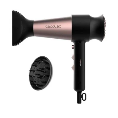 Ionen Föhn Cecotec Bamba IoniCare RockStar Retro 2000W 3 Temperaturstufen 2 Geschwindigkeiten Zubehör Schwarz Rosa