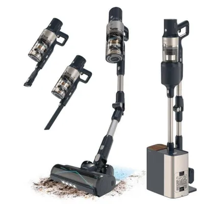 Akku Staubsauger Cecotec Conga Rockstar 5500 Hurricane Station Flex 700W 90 Minuten Anti-Verhedderung Tierhaare Allergien