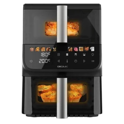 Heißluftfritteuse Cecotec Cecofry DuoLevel 10000 DuoSize Window 10L 2000W Sync Doppelkorb Fenster