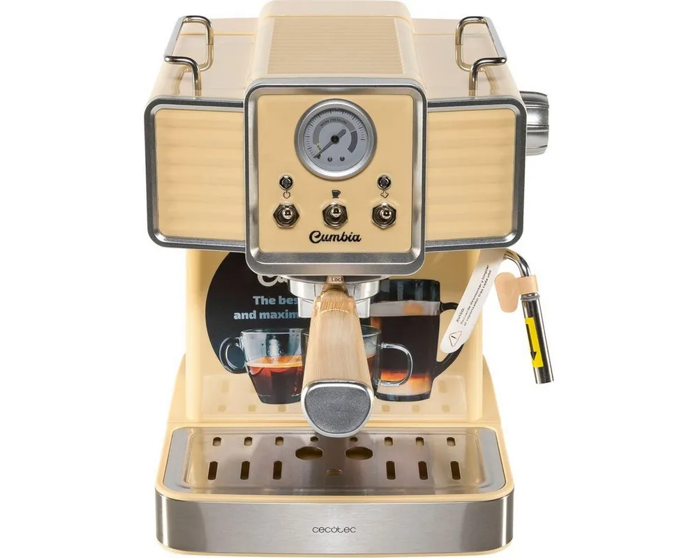 Cecotec Siebträgermaschine Power Espresso 20 Tradizionale Light Yellow