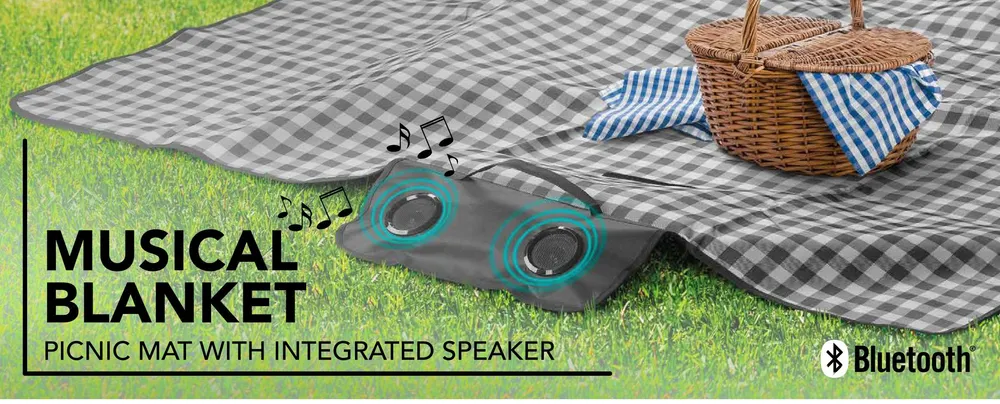 Bluetooth Speaker Picnic Blanket Black (60799)