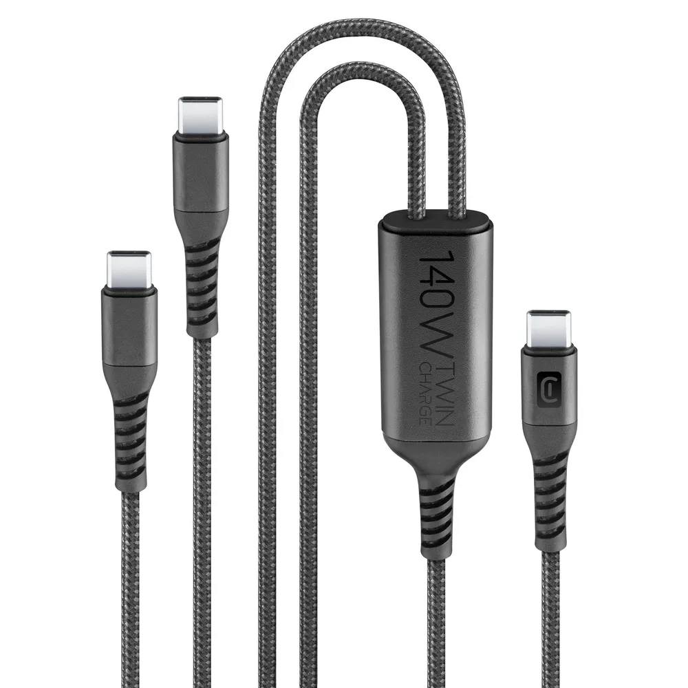Data Cable Twin Charge 1.5m USB Typ-C/ Typ-C Black (61406)