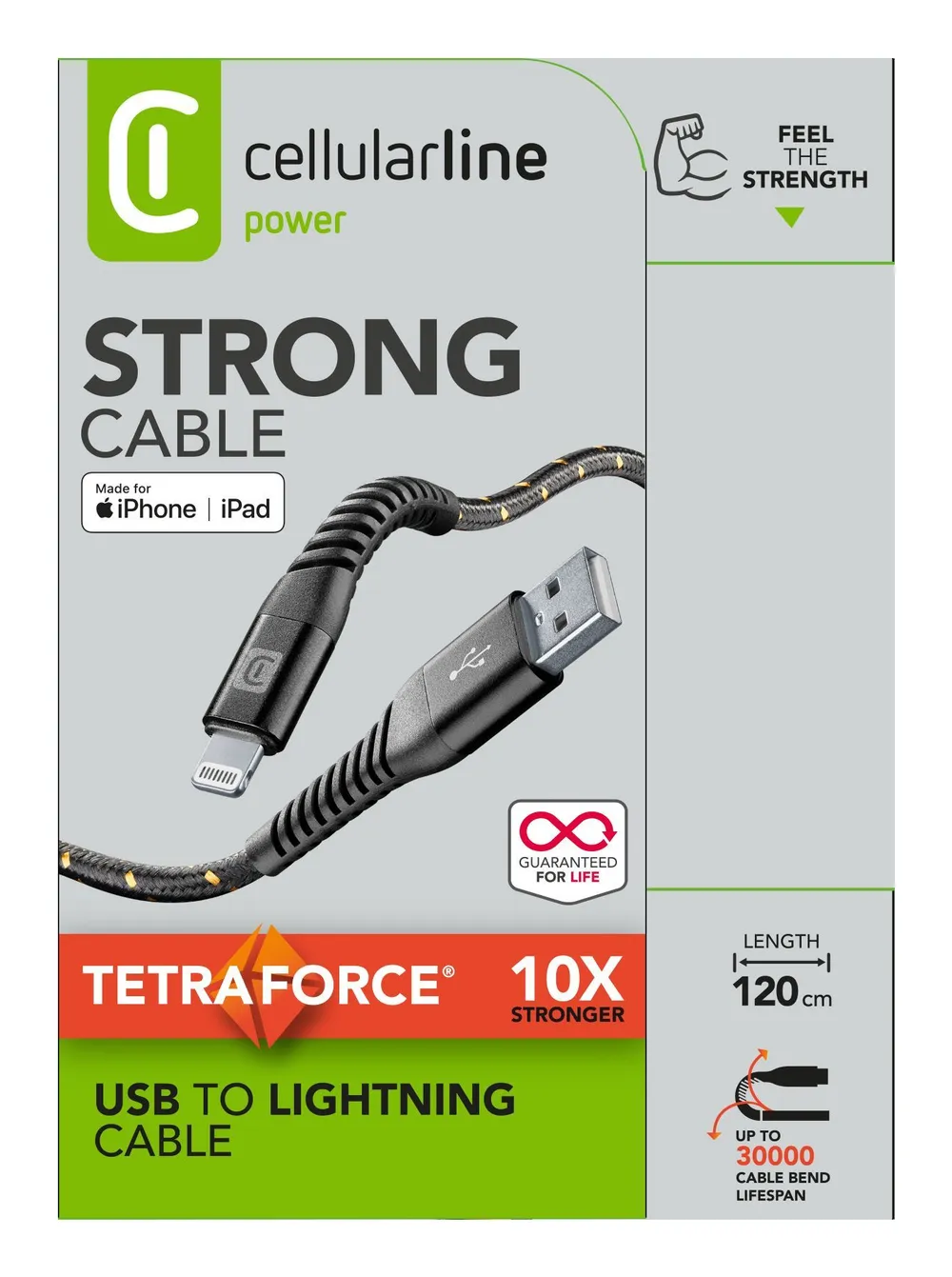 Extreme Cable, Tetra Force Lightning-Kabel mit Kevlar Faser, 1m