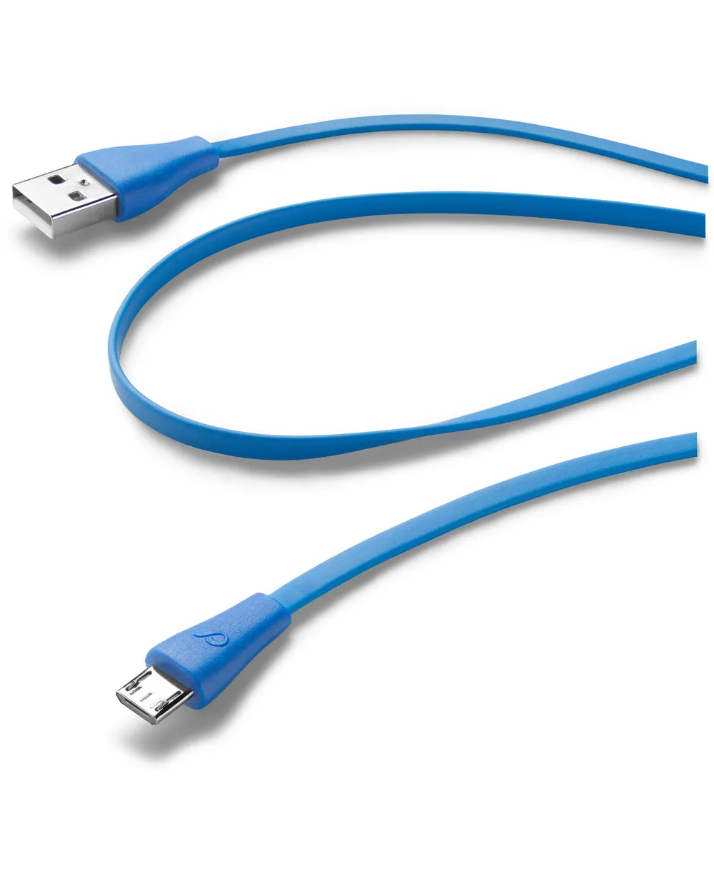 Flachband Datenkabel 35310 für Micro-USB 2.0, blau