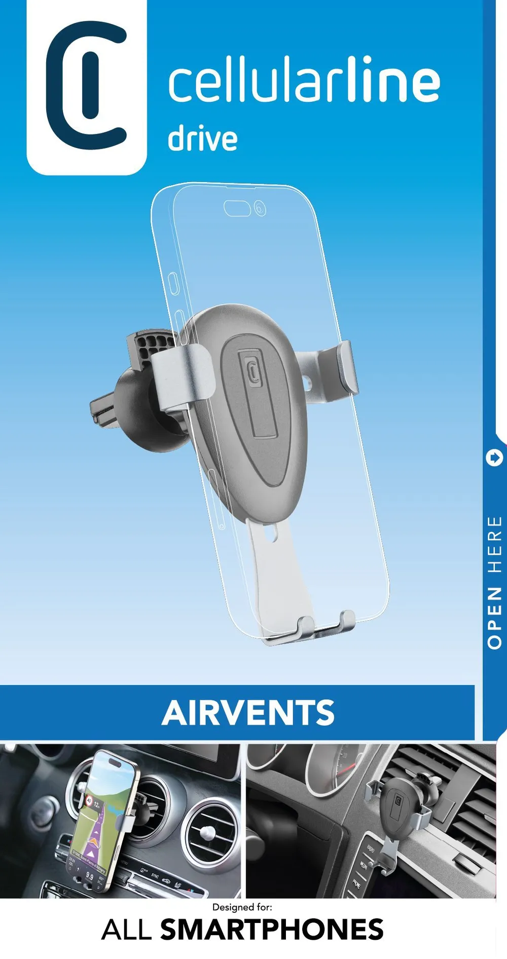 HANDY WING PRO, universal KFZ Halterung für Lüftungsschlitze, Schwarz (60103)