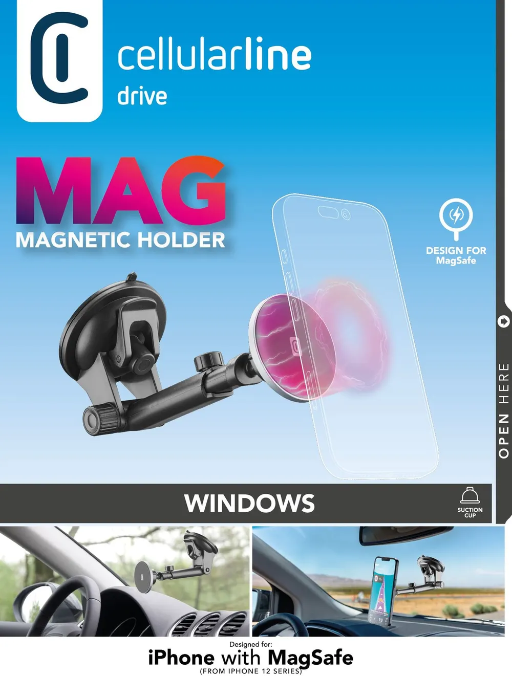 MagSafe Touch Mag Suction Cup In-Car Holder Black (60035)