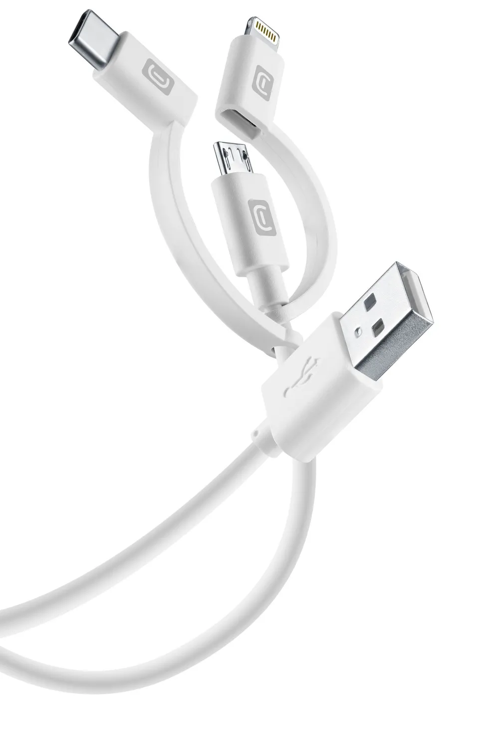 Power Data Cable 1 m 3in1 USB-A/ Micro-USB/ Typ-C/ Lightning White (60645)
