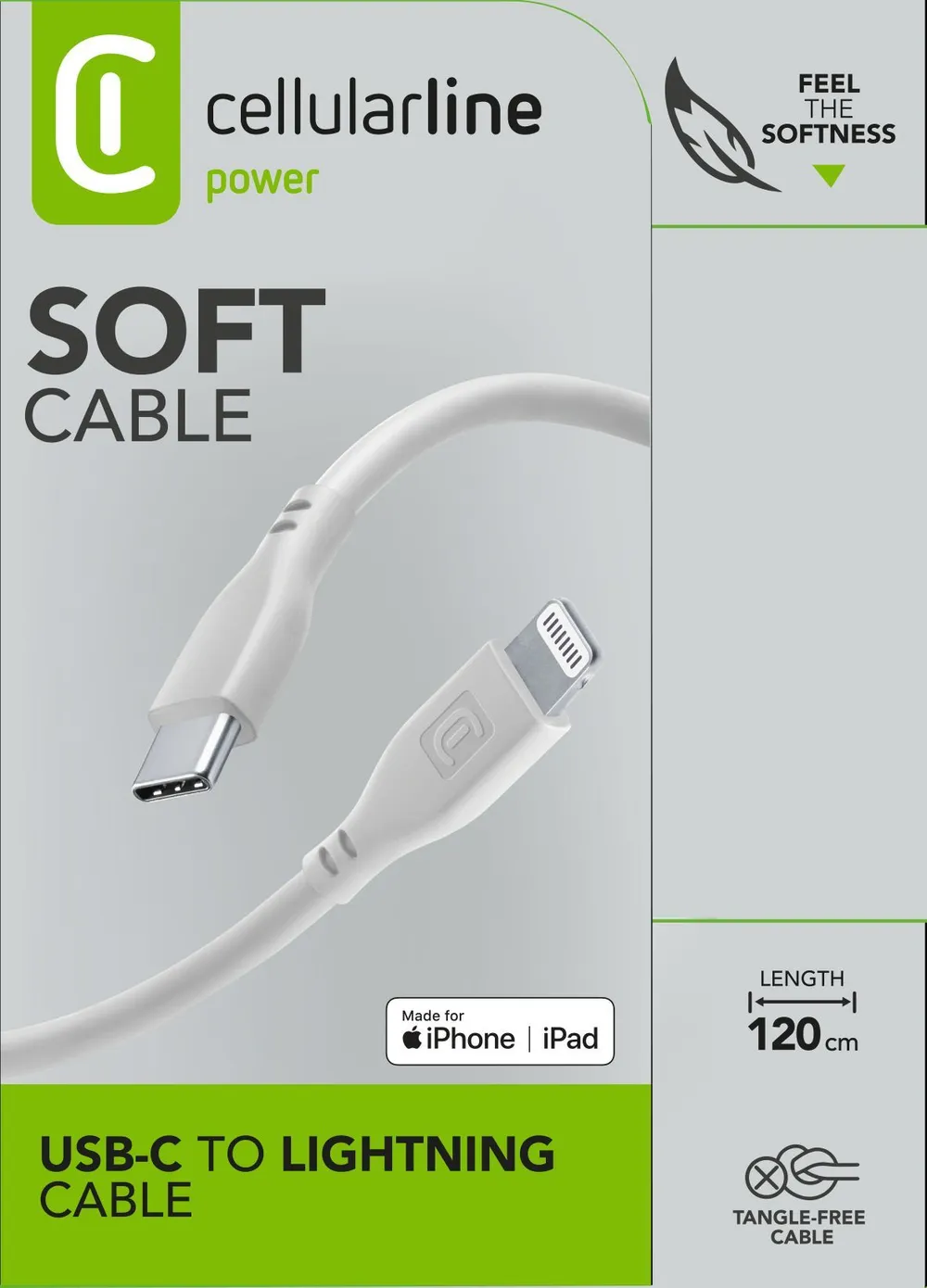 Soft Data Cable USB Typ-C/ Lightning 1,2m Gray (60298)