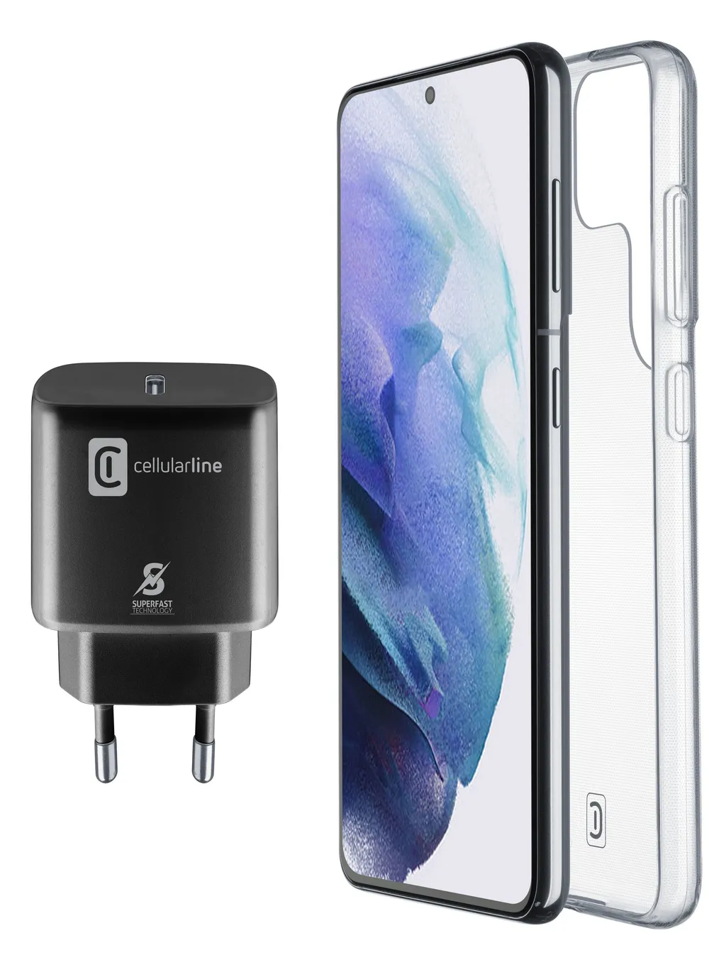STARTER KIT aus Backcover und Ladegerät USB-C 25W für Samsung Galaxy S22 Ultra