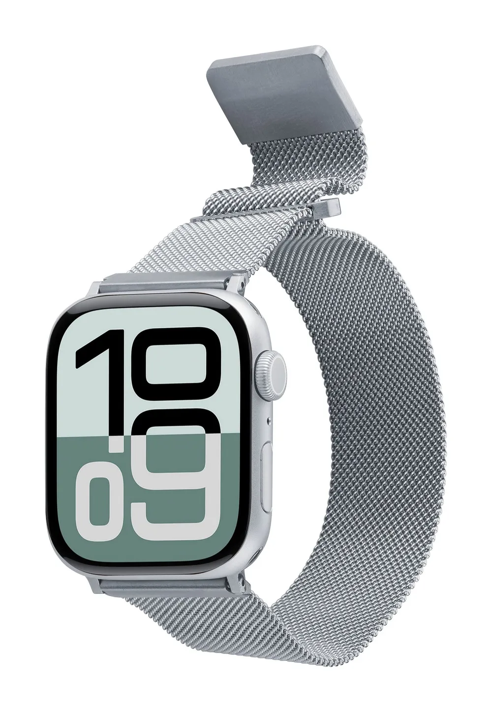 Steel Band für Apple Watch (Serie 1/ 2/ 3) 44/ 45/ 46/ 49mm Milanaise Silver (61129)