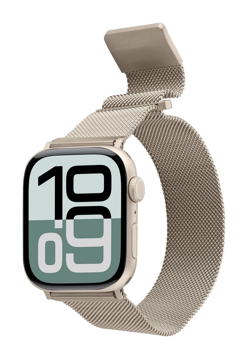 Steel Band für Apple Watch (Serie 1/ 2/ 3) 44/ 45/ 46/ 49mm Milanaise Beige (61127)