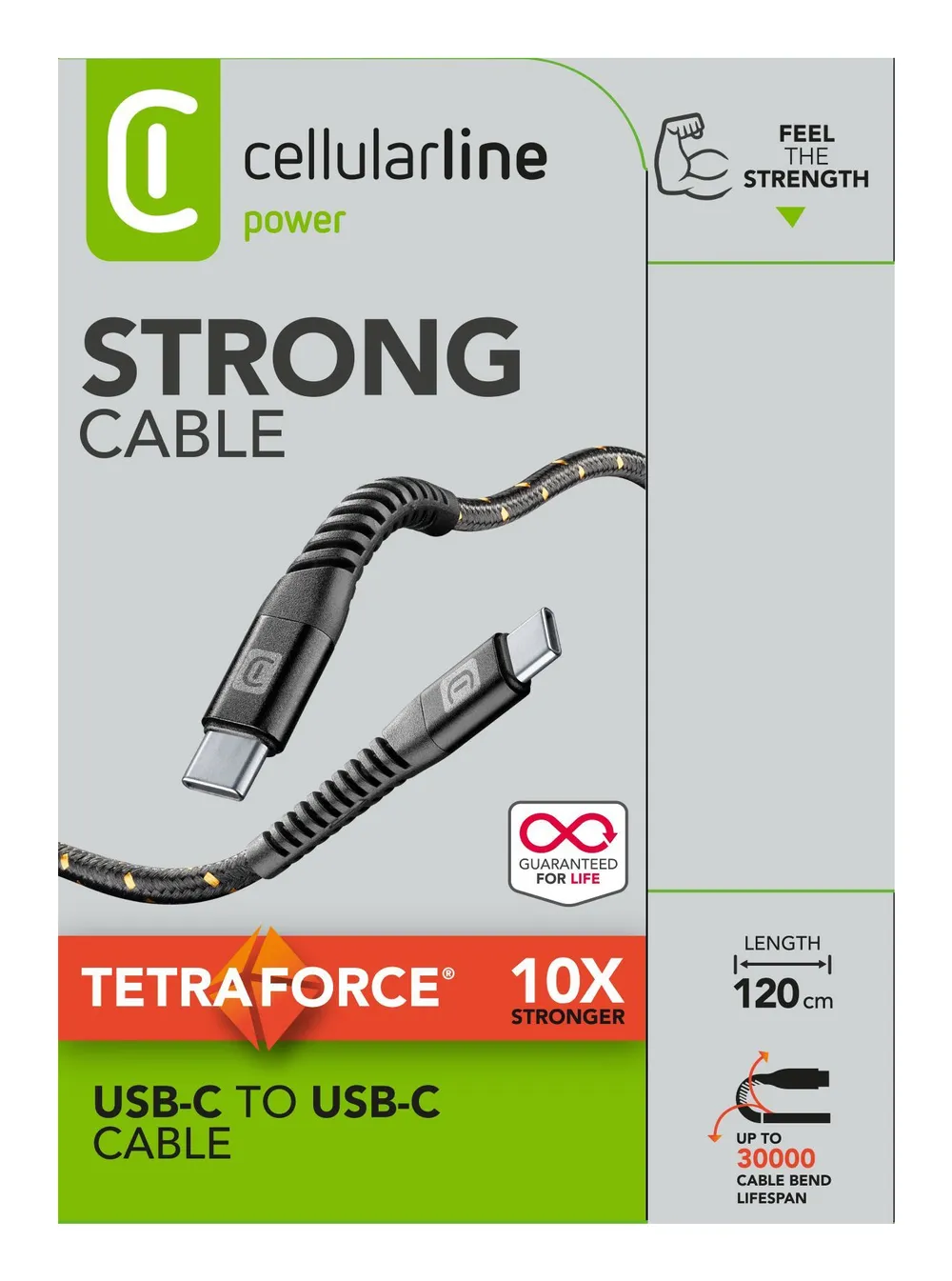 Tetraforce Data Cable Strong 1.2m USB Typ-C/ Typ-C Black (60008)