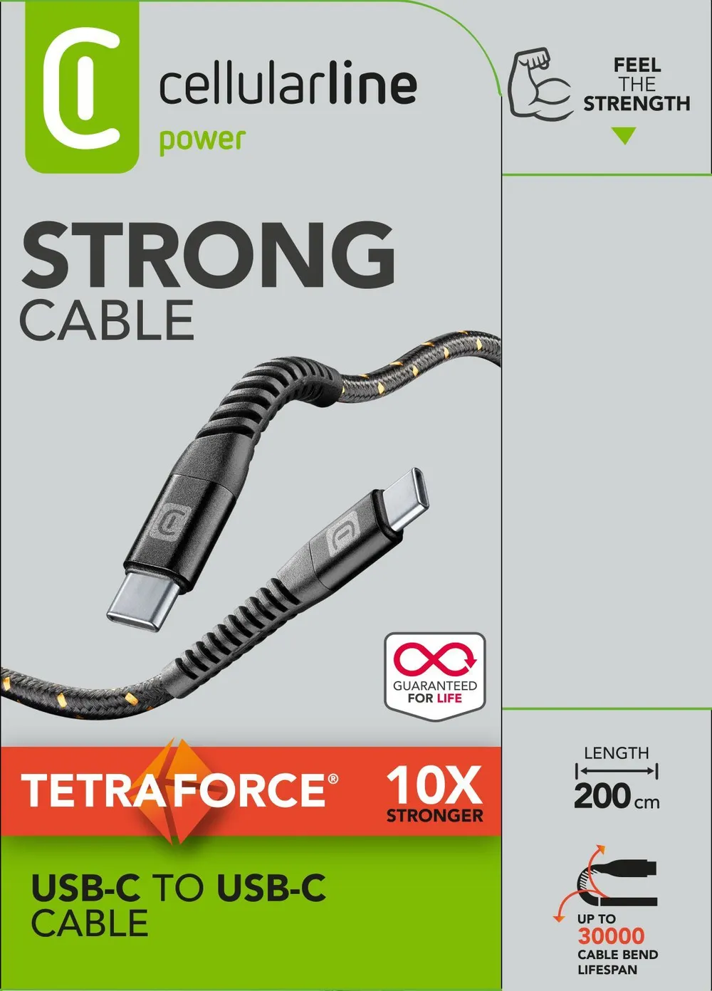 Tetraforce Data Cable Strong 2m USB Typ-C/ Typ-C Black (60153)