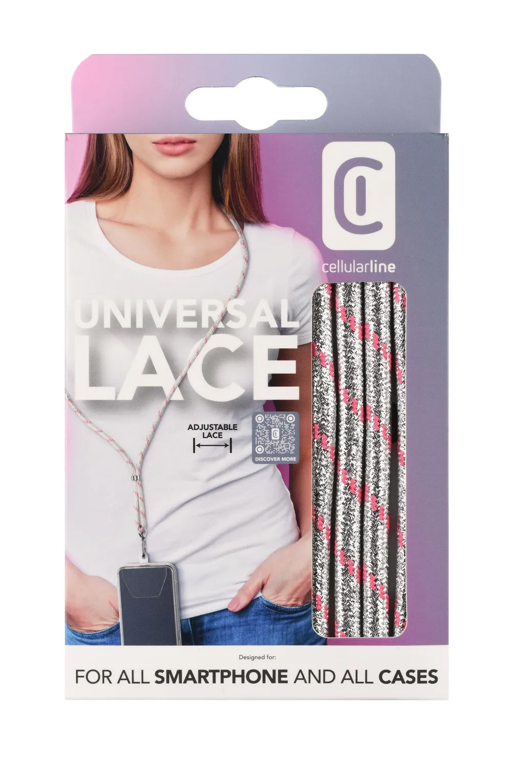 Universal Necklace Strap Lace Silver (60639)