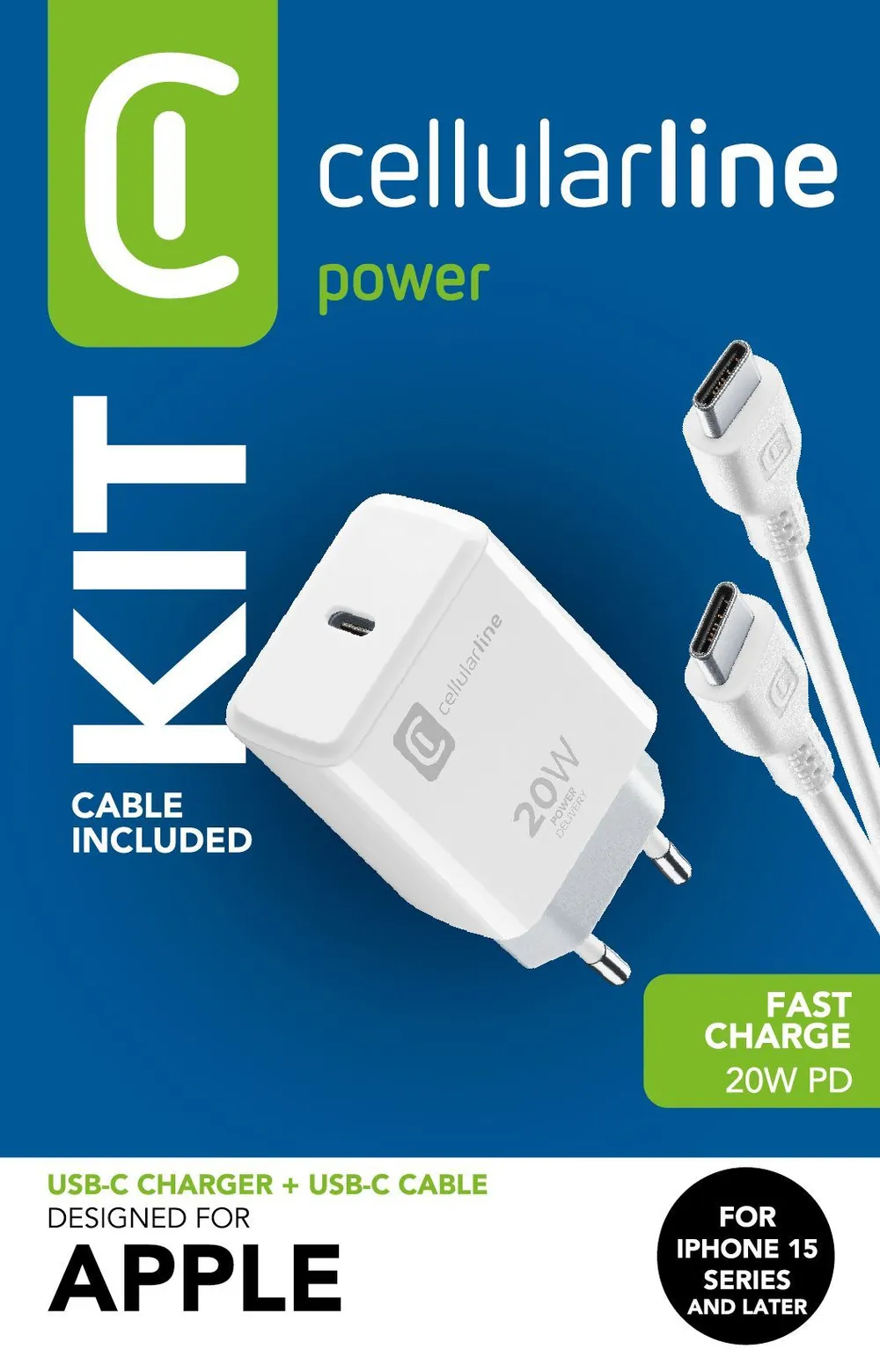 USB-C Charger Kit für Apple 20W PD White (60758)