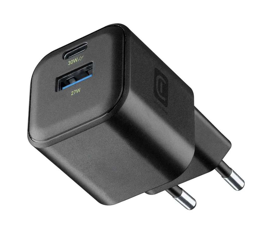 USB Charger Multi 30W GaN Black (61334) Schnellladegerät (USB-A + USB-C)
