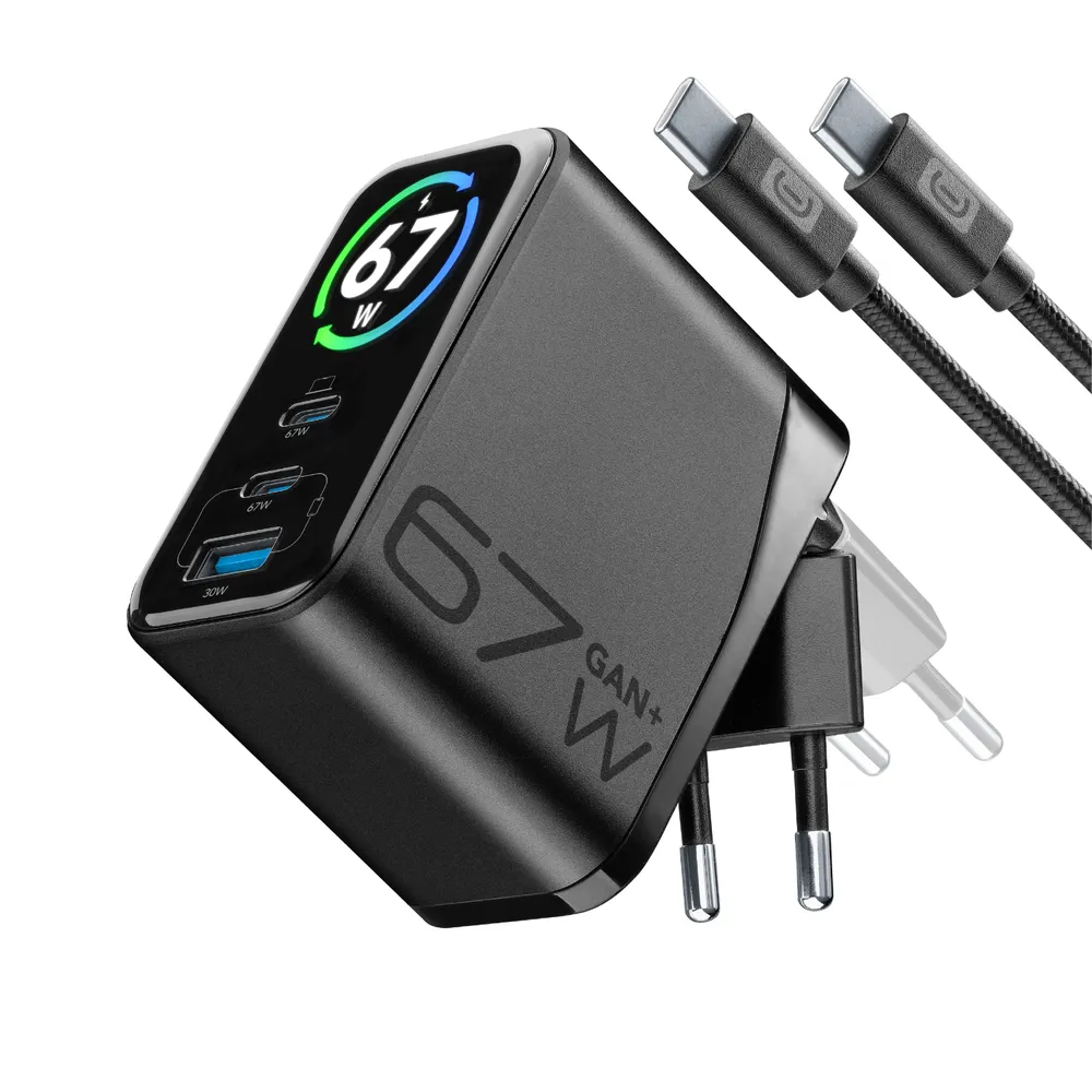 USB Typ-C 67W TFT Charger Kit Black (61407)