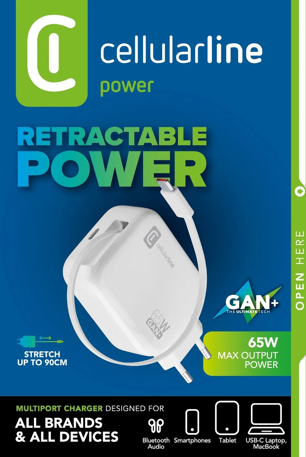 USB Typ-C Travel Charger Roller 65W White (61288) Schnellladegerät (USB-C)