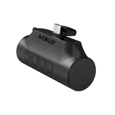 Celly 5000 BK Kompakte USB-C-Powerbank 5000 mAh Schwarz