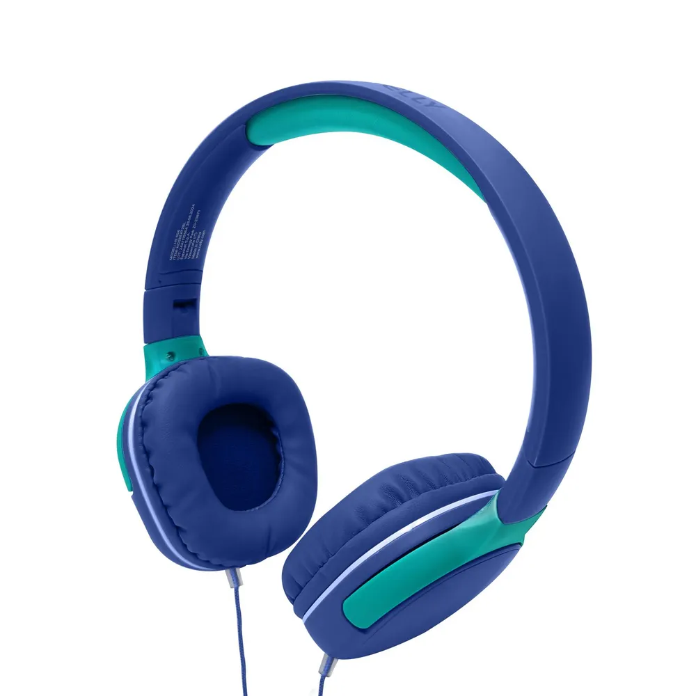 Kabelgebundene Celly KIDSBEAT2 Kopfhörer mit Mikrofon, 85 dB Lautstärkebegrenzung, Kinder blau