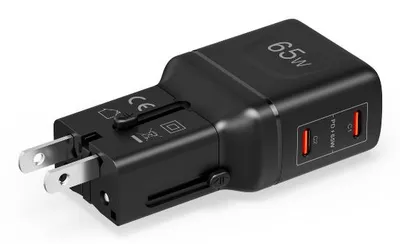 Ladegerät Celly MULTIPLUGSL65W 65W 2 USB-C Ports Power Delivery Schwarz