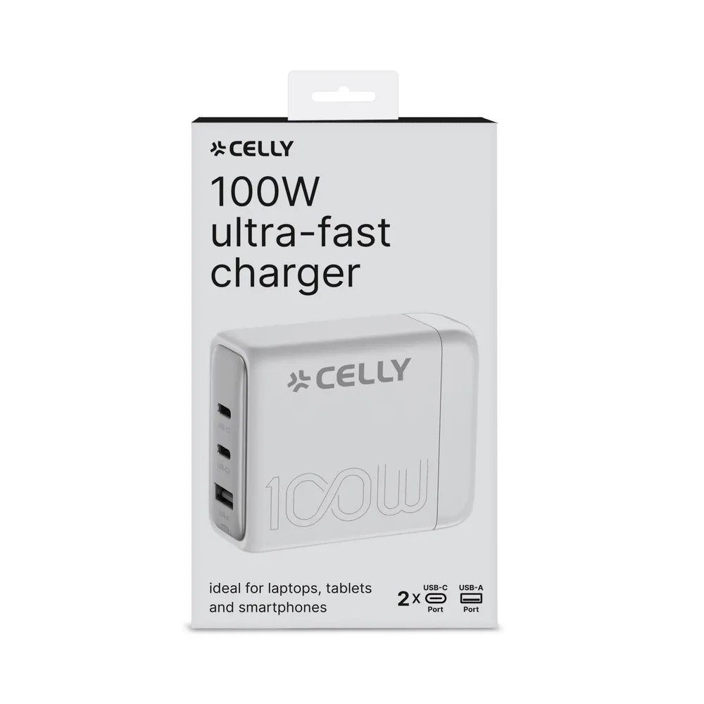 Ladegerät Celly Power Station 100W Pro Power USB-C Weiß