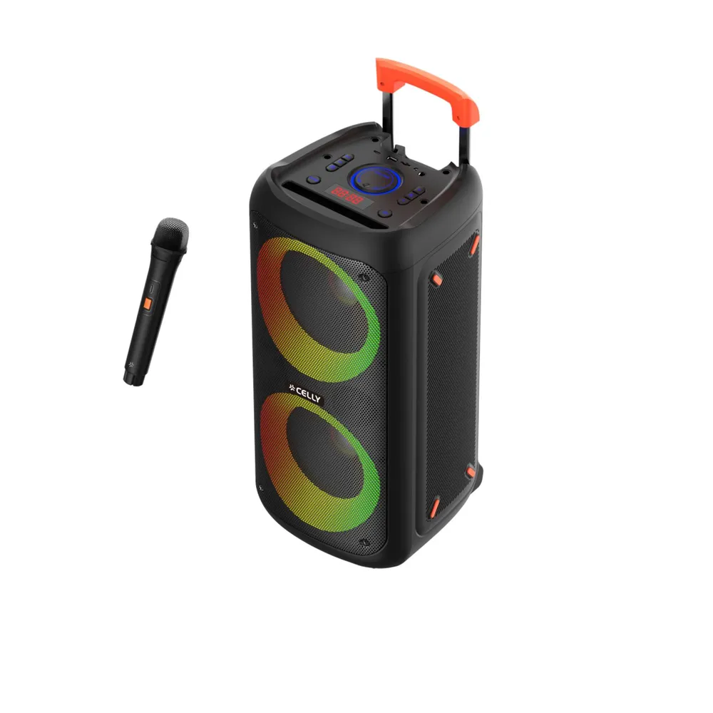Lautsprecher Celly Party Kabellos Bluetooth 40W mit Mikrofon und LED