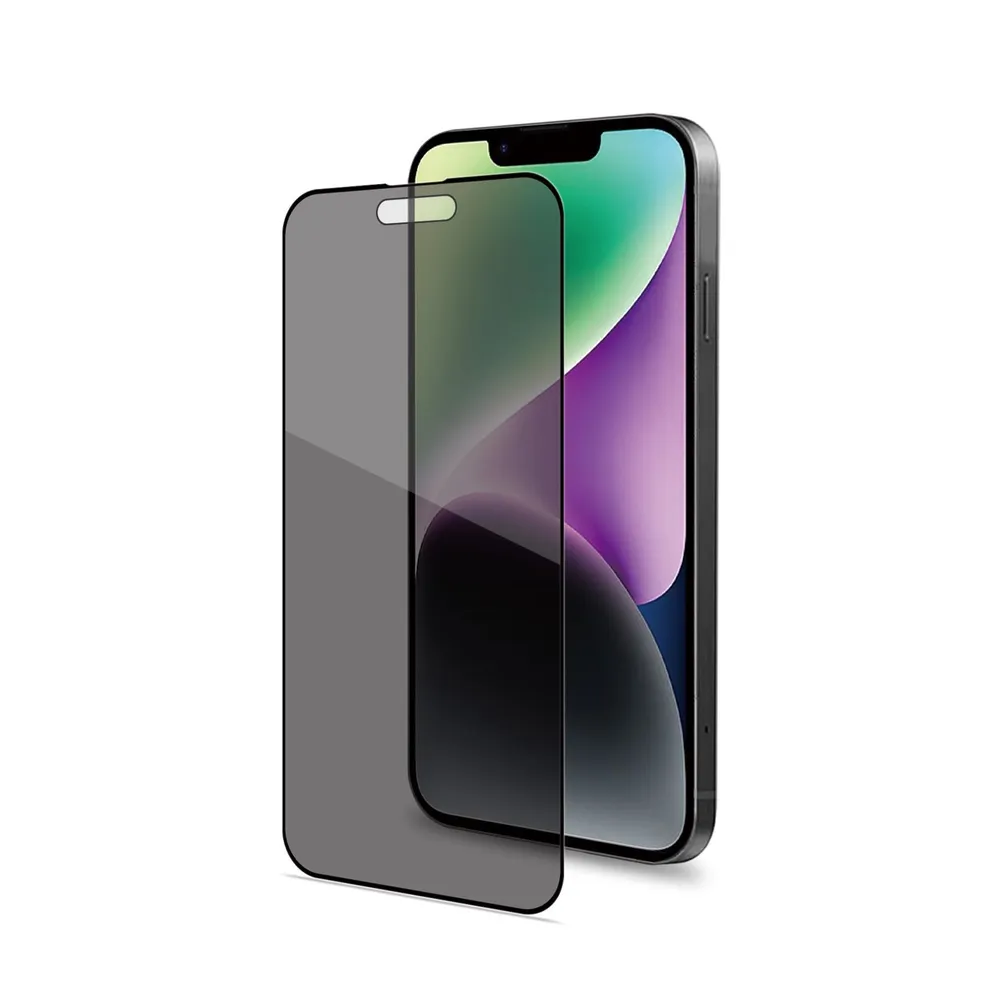 Privatsphären-Bildschirmschutz Celly für iPhone 15, gehärtetes Glas 9H, schwarz
