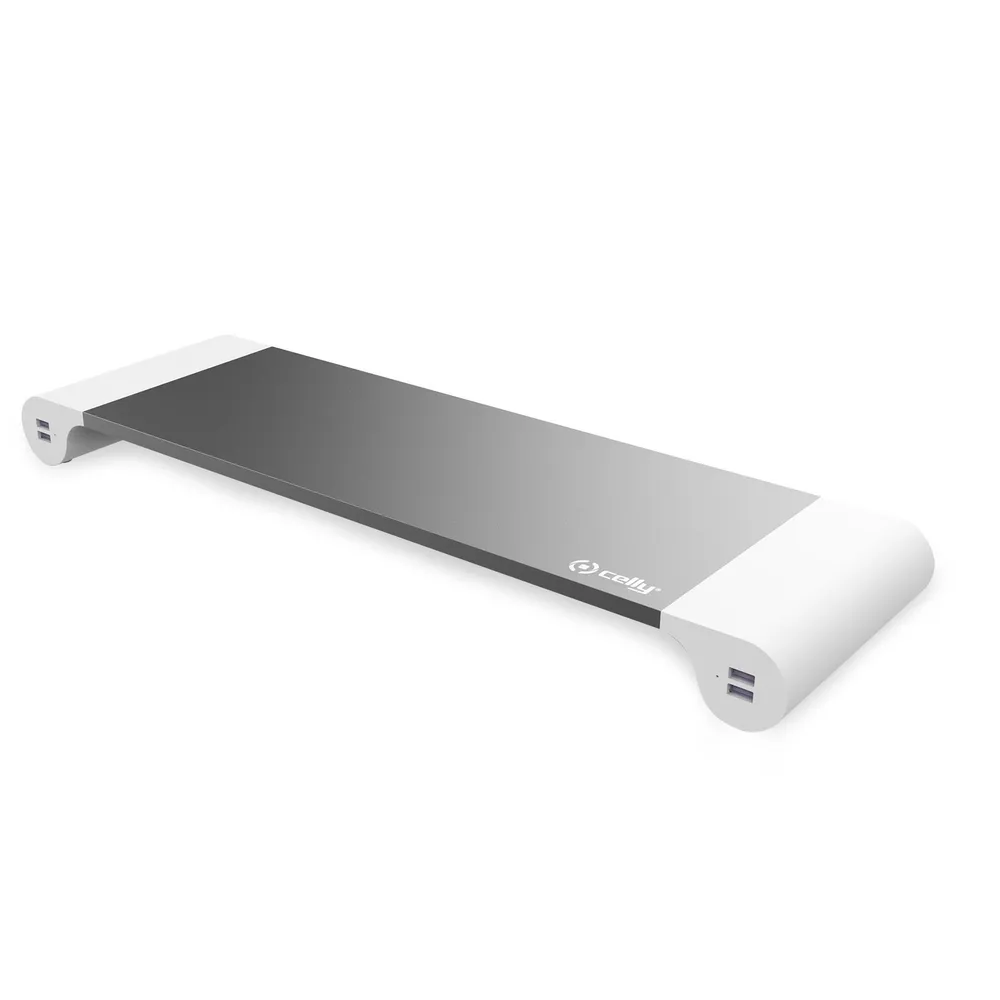 Celly Desk Hub Monitorständer + 4 USB-Anschlüsse Weiß