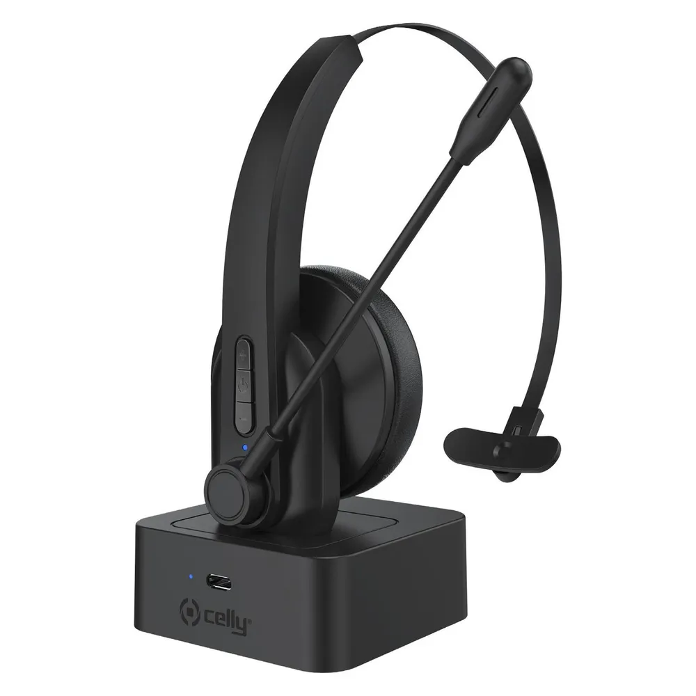 Celly SWHEADSET Drahtloses Headset A Bluetooth Büro Ladestation Schwarz