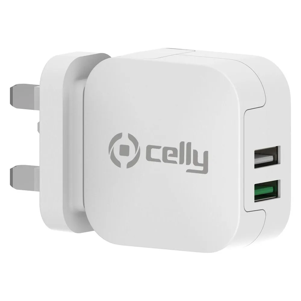 Celly TC2USBTURBOUK Ladegerät für mobile Geräte Weiss Innen