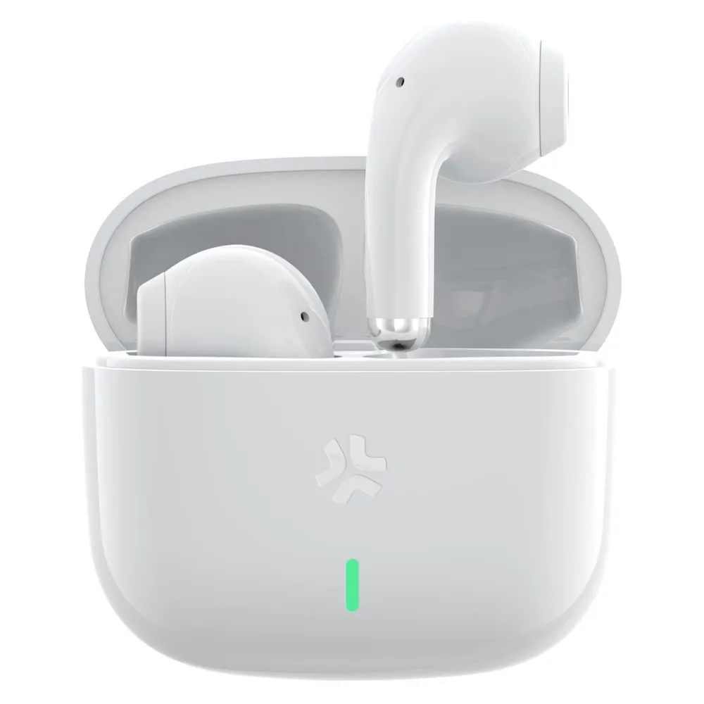 Celly TIPS1WH kabellose Bluetooth In-Ear Kopfhörer für Musik und Anrufe Weiß