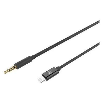 Celly USBLIGHT35MMBK Mobiltelefonkabel Schwarz 1 m 3,5mm Lightning