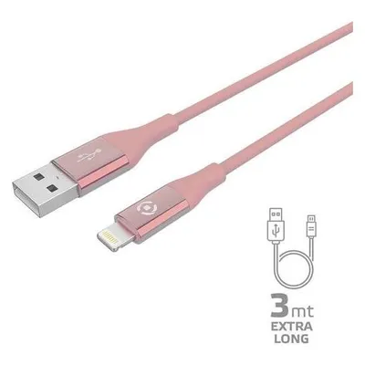 Celly USBLIGHTCOL3MPK Lightning-Kabel 3 m Rosa