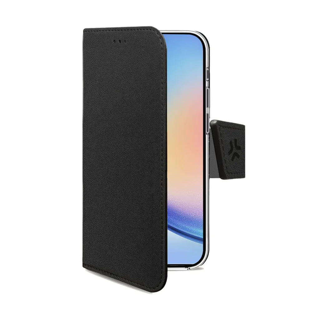 Funda para móvil Celly WALLY1063 Klapphülle Kunstleder Schwarz mit Ständer für Galaxy A35 5G
