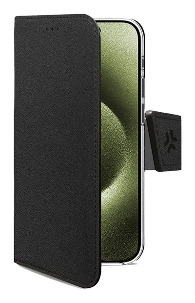 Funda para móvil Celly WALLY Brieftasche Kunstleder Schwarz mit Ständer für iPhone 17