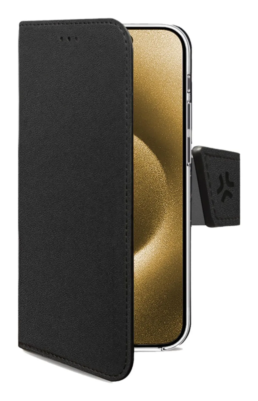 Funda para móvil Celly WALLY Brieftasche Kunstleder Schwarz mit Ständer für iPhone 17 Air